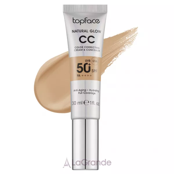 TopFace Natural Glow CC Color Correcting Cream & Concealer SPF 50+ PA++++ ��������� ��-���� �� �������� 2�1