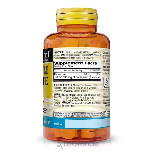 Mason Natural Potassium Gluconate 595 mg ����������� ������� 