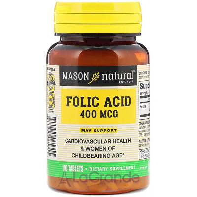 Mason Natural Folic Acid 400 mcg   
