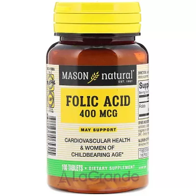Mason Natural Folic Acid 400 mcg   