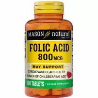 Mason Natural Folic Acid 800 mcg ĳ������ ������� "��볺�� �������", 800 ��r