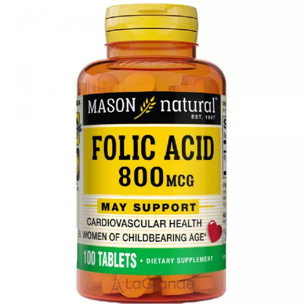 Mason Natural Folic Acid 800 mcg ĳ������ ������� 