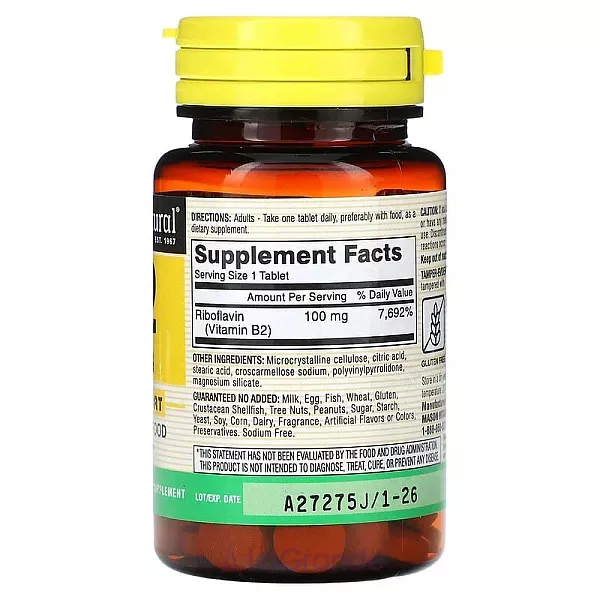 Mason Natural Vitamin B2 100 mg ����������� ������� 