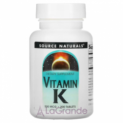 Source Naturals Vitamin K 500 mcg   