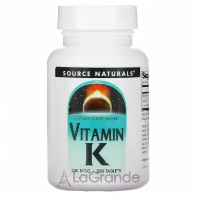 Source Naturals Vitamin K 500 mcg   