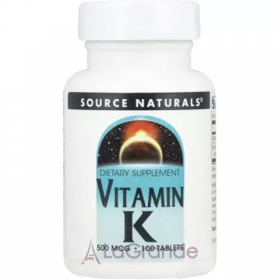 Source Naturals Vitamin K 500 mcg ĳ������ ������� 