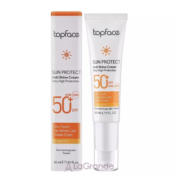 TopFace Sun Protect Anti Shine Cream SPF50+ �������������� ���� ��� ���� SPF50+