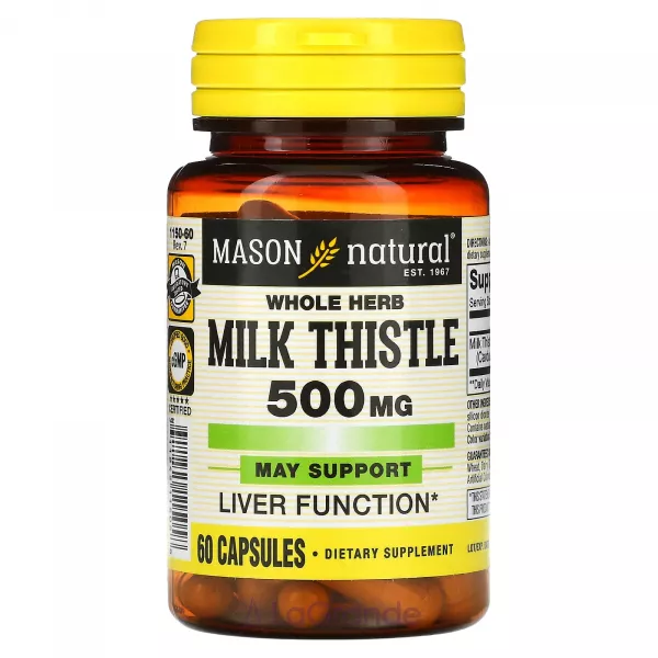 Mason Natural Milk Thistle 500 mg ����������� ������� ��� ��������� ������ 