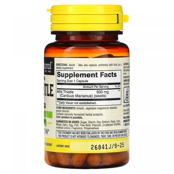 Mason Natural Milk Thistle 500 mg ����������� ������� ��� ��������� ������ 