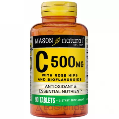 Mason Natural Vitamin C With Rose Hips and Bioflavonoids 500 mg ĳ  