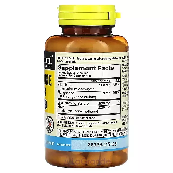 Mason Natural Glucosamine Complex + MSM �������� ��� ��������� �������� �������� 