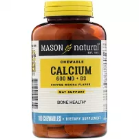 Mason Natural Chewable Calcium + D3 ����������� ������� "������� � ��������� D3", 600 ��/400 ��, ����������� �������� �� ������ ���� �����