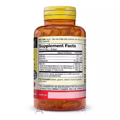 Mason Natural Fish Oil Omega-3 1000 mg/600 mg   