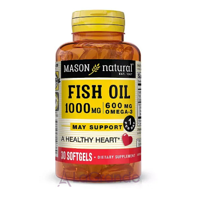 Mason Natural Fish Oil Omega-3 1000 mg/600 mg   