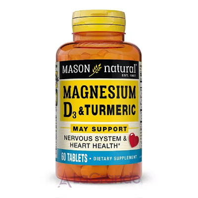Mason Natural Magnesium & Vitamin D3 With Turmeric   