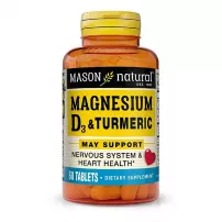 Mason Natural Magnesium & Vitamin D3 With Turmeric ĳ������ ������� "������ � ������� D3 �� ��������"