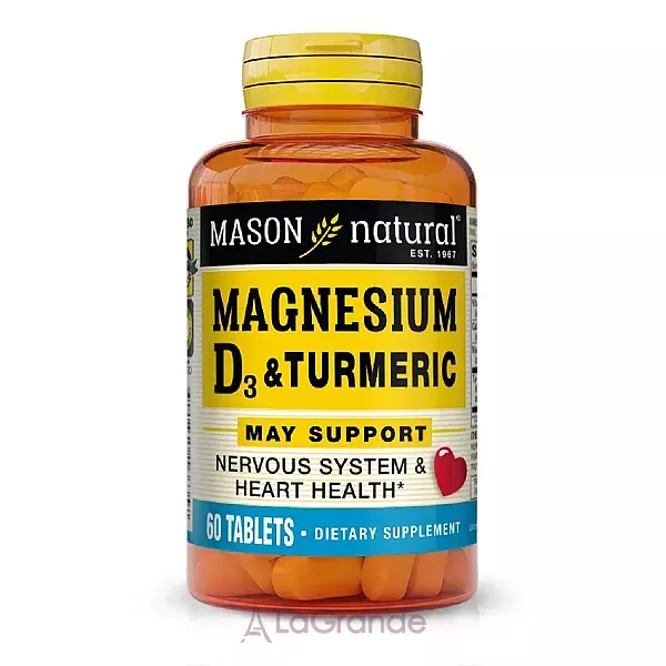 Mason Natural Magnesium & Vitamin D3 With Turmeric ĳ������ ������� 
