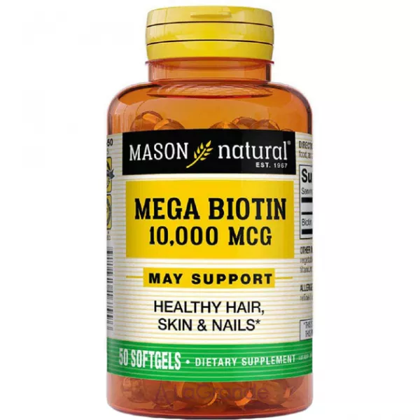 Mason Natural Mega Biotin 10000 mcg ����������� ������� ��� �������� �����, ���� � ������ 