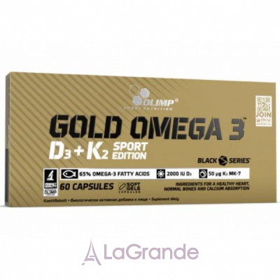 Olimp Gold Omega 3 D3 + K2 Sport Edition   