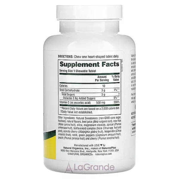 NaturesPlus Vitamin C Chewable Lovites 500 mg ����������� ������� 