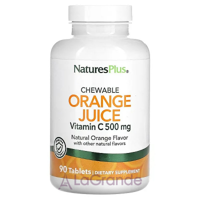 NaturesPlus Chewable Orange Juice Vitamin C 500 mg ĳ  