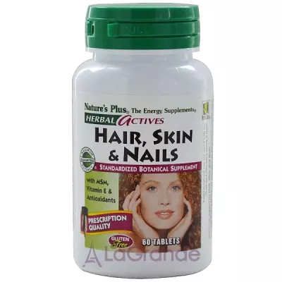 NaturesPlus Herbal Actives Hair, Skin & Nails    ,   