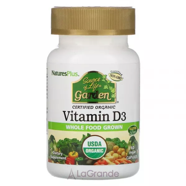 NaturesPlus Source of Life Garden Vitamin D3 ����������� ������� 