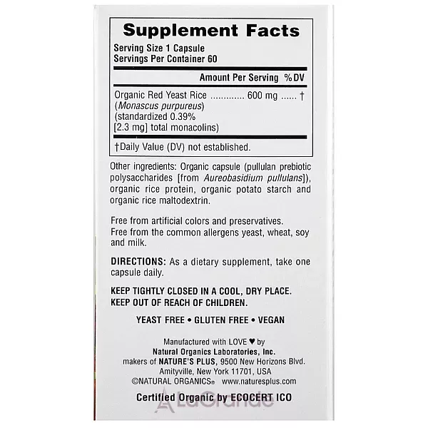 NaturesPlus Source of Life Red Yeast Rice ����������� ������� 