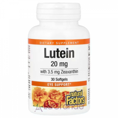 Natural Factors Lutein 20 mg ĳ  