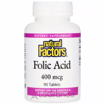 Natural Factors Folic Acid 400 mcg ĳ        