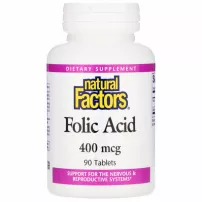 Natural Factors Folic Acid 400 mcg ����������� ������� ��� ��������� ������� � �������������� ������� "�������� �������", 400 ���