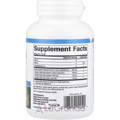 Natural Factors Flaxseed Oil 1000 mg ĳ  
