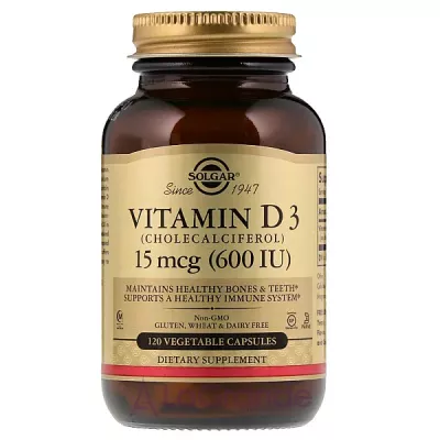 Solgar Vitamin D3 15 mcg   