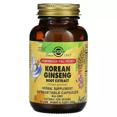 Solgar Korean Ginseng root extract Veg Caps 450mg    