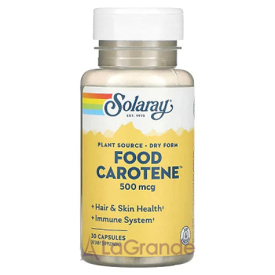 Solaray Food Carotene 500mg Veg Caps   