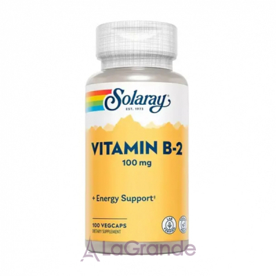 Solaray Vitamin B-2 100mg Veg Caps   