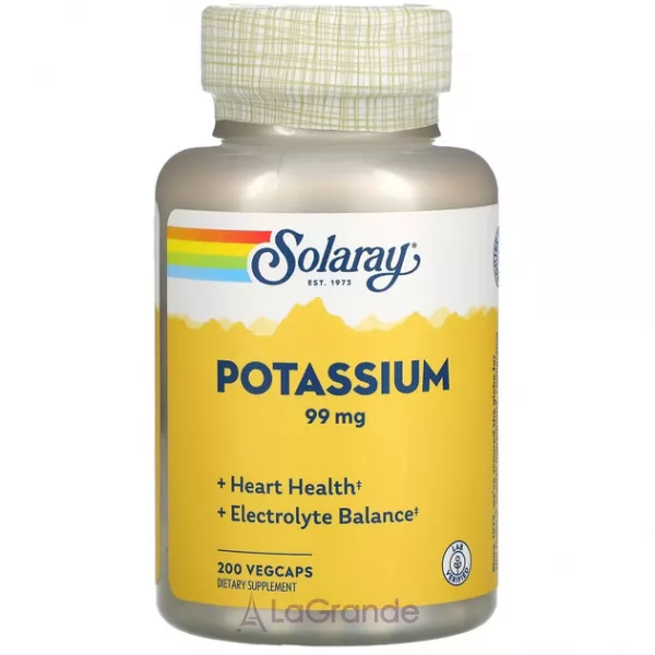 Solaray Potassium 99mg Veg Caps ĳ������ ������� ��� ������'� ����� 