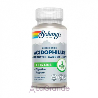 Solaray Acidophilus 3 Strain Probiotic & Prebiotic Carrot Juice ,     