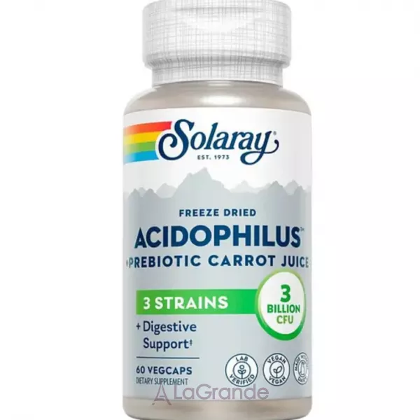 Solaray Acidophilus 3 Strain Probiotic & Prebiotic Carrot Juice ���������, �������� �� �������� ���������� ����