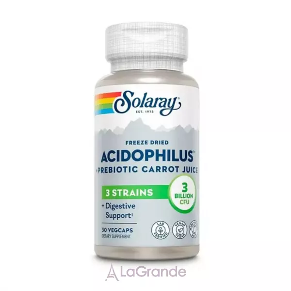 Solaray Acidophilus 3 Strain Probiotic & Prebiotic Carrot Juice ���������, �������� �� �������� ���������� ����