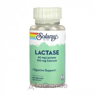 Solaray Lactase With Calcium 40mg/100mg Veg Caps   