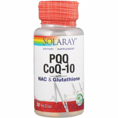 Solaray PQQ CoQ-10 with NAC & Glutathione Veg Caps ³ B14   Q10  N-   (PQQ CoQ-10)