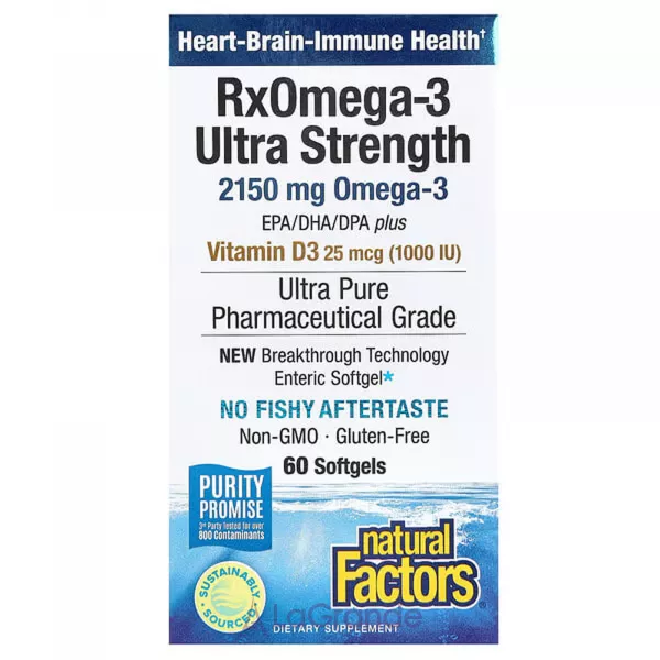 Natural Factors RxOmega-3 Ultra Strength with Vitamin D3 ĳ������ ������� 