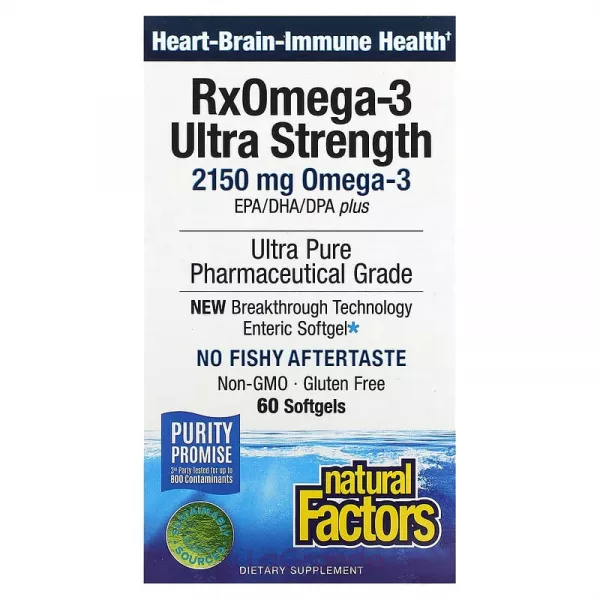 Natural Factors RxOmega-3 Ultra Strength 2150 mg ĳ������ ������� 