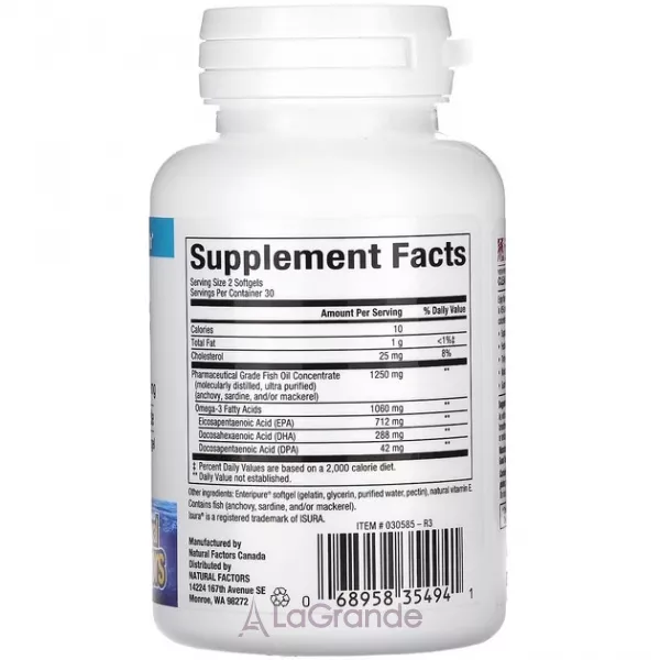 Natural Factors RxOmega-3 Mini-Gels 1060 mg ĳ������ ������� 