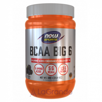 Now Foods Sports BCAA Big 6 Powder Grape  BCAA   