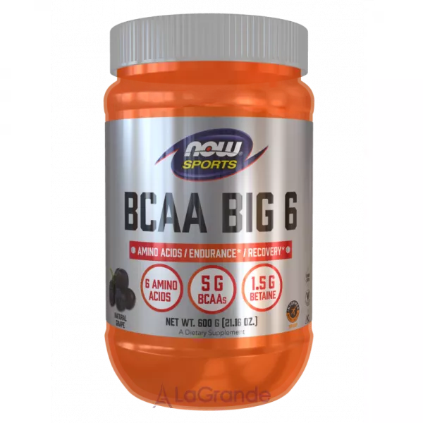 Now Foods Sports BCAA Big 6 Powder Grape ������������ BCAA ��� ������ 