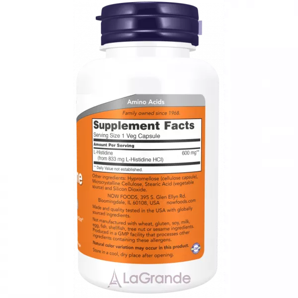Now Foods L-Histidine 600 mg ����������� ������� 