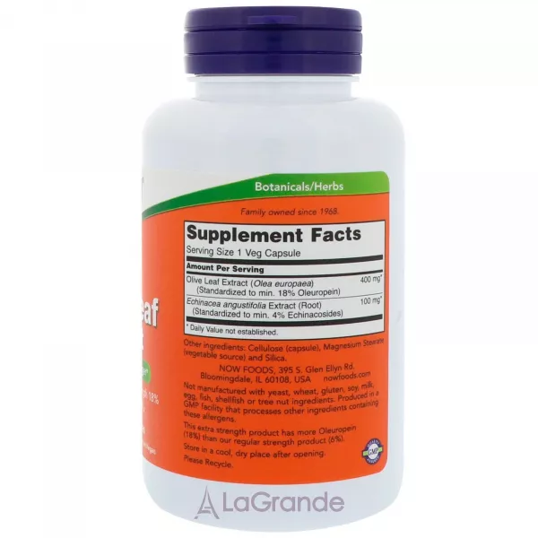 Now Foods Olive Leaf Extract with Echinacea Extract ����������� ������� 
