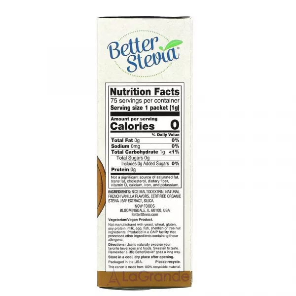 Now Foods Better Stevia French Vanilla ������������� � ������� ������������� 